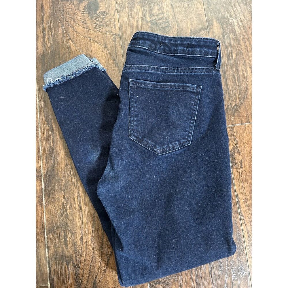 NYDJ Ami Skinny Denim Jeans Raw Cuff Dark Wash  Size 6